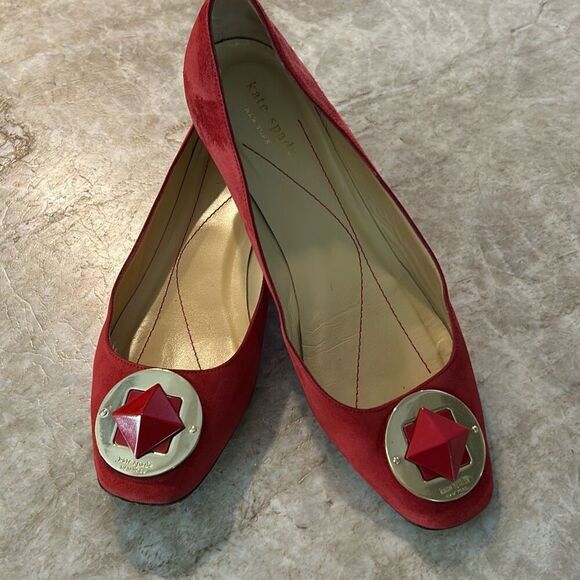 KATE SPADE Red Ballet Flats Size 9 - Picture 3 of 9